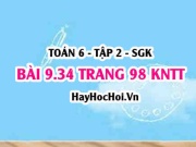Bài 9.34 trang 98 Toán 6 Tập 2 Kết nối tri thức